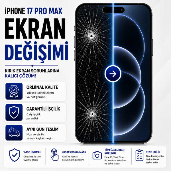 iphone 17 promax ekran değişimi